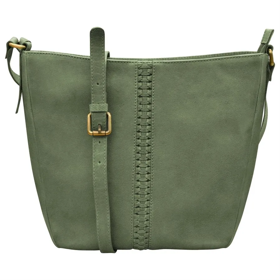 ILI New York Urbano Braided Crossbody Bucket Bag Style 4487