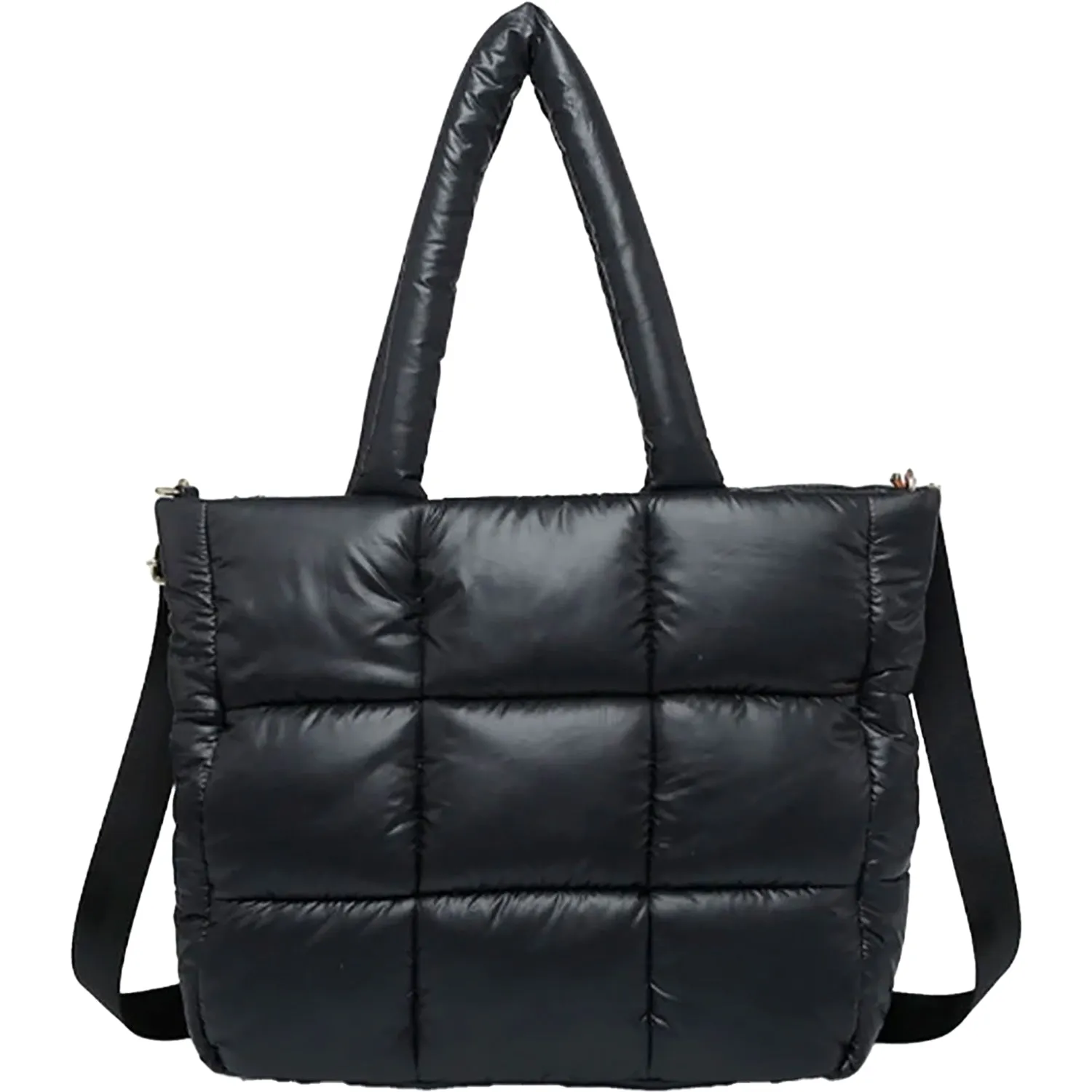 Jen & Co. Kiersten Puffer Hobo W/Strap Black Synthetic