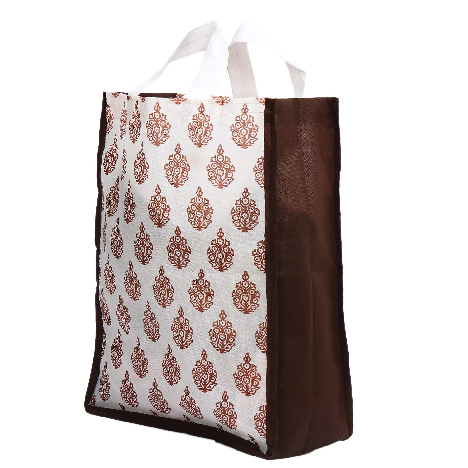 Kuber Industries Medium Size 6 Pieces Non Woven Eco-Friendly Reusable Multipurpose Shopping Carry Bags (Brown) - CTKTC030807