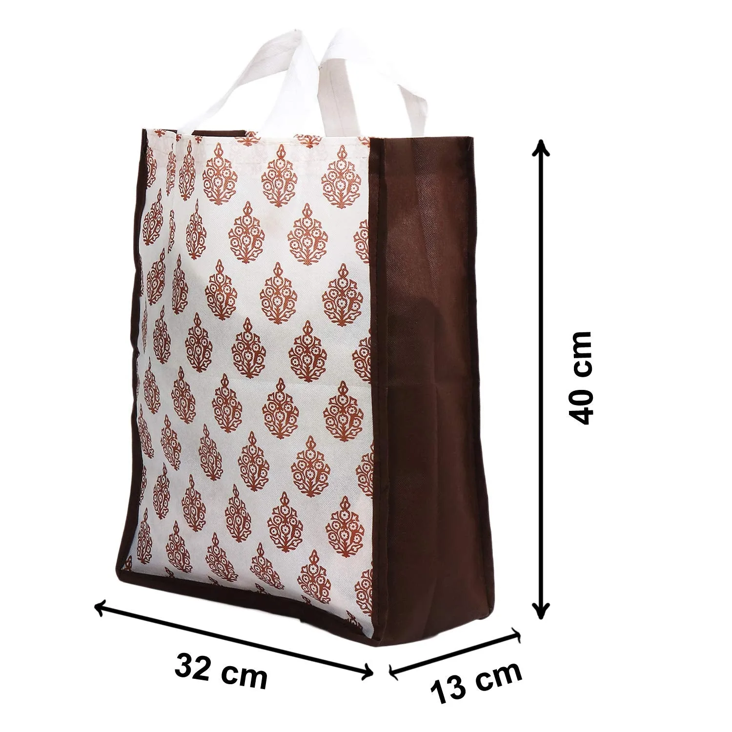 Kuber Industries Medium Size 6 Pieces Non Woven Eco-Friendly Reusable Multipurpose Shopping Carry Bags (Brown) - CTKTC030807