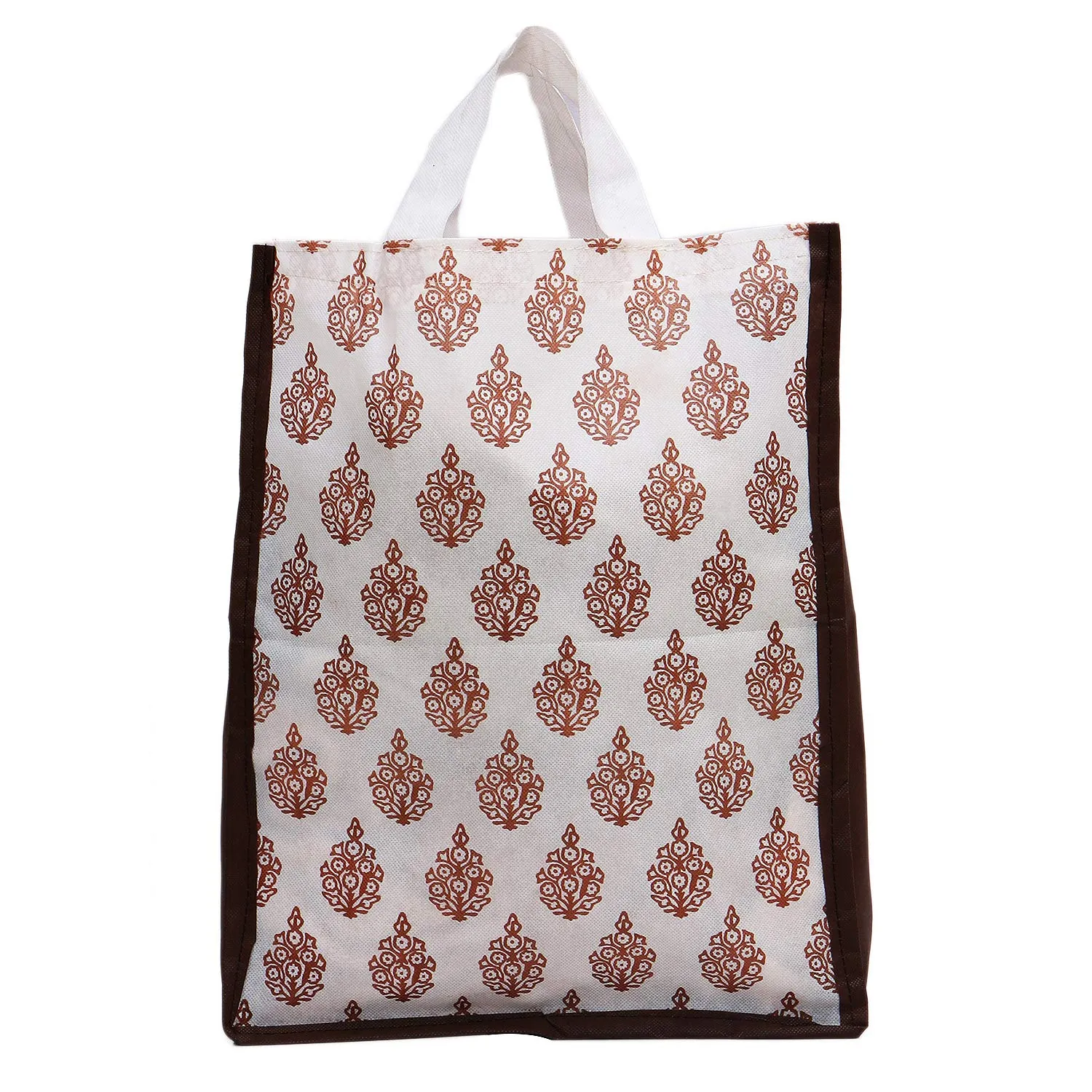 Kuber Industries Medium Size 6 Pieces Non Woven Eco-Friendly Reusable Multipurpose Shopping Carry Bags (Brown) - CTKTC030807