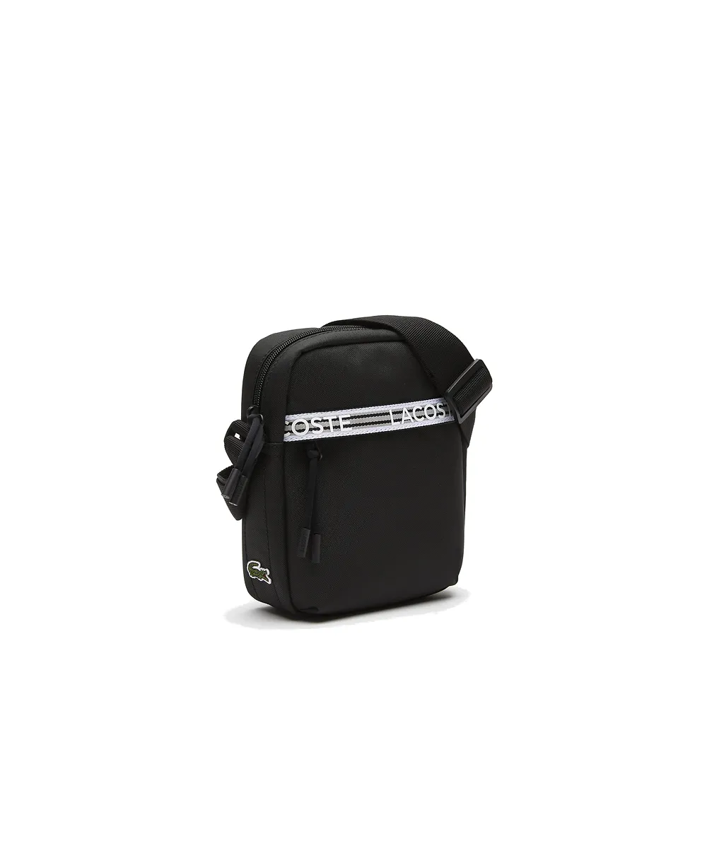 Lacoste Canvas Vertical Camera Bag (Noir Blanc)