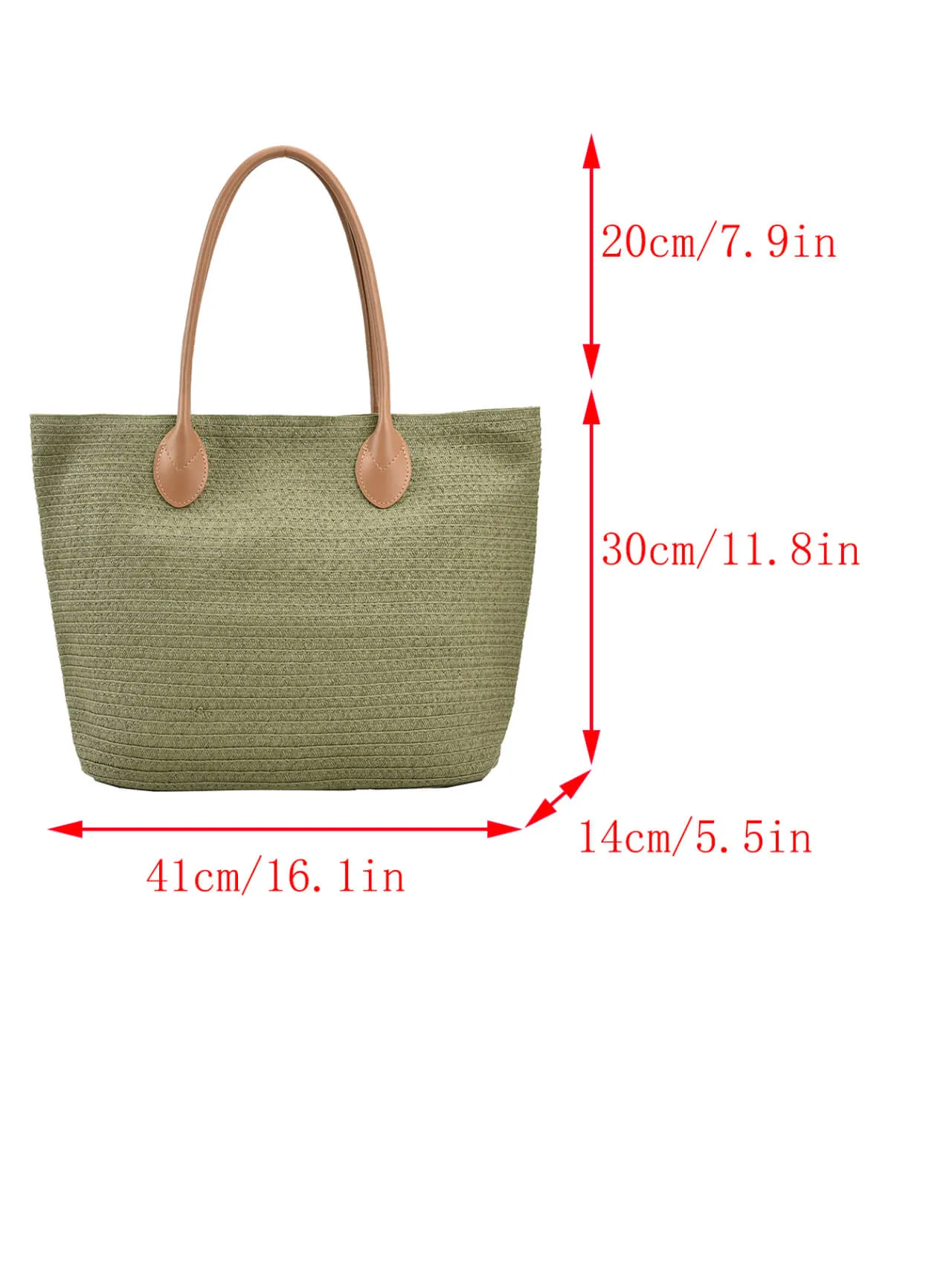 Large Natural Beach Straw Tote Bag With Leather Stripe -Showtown