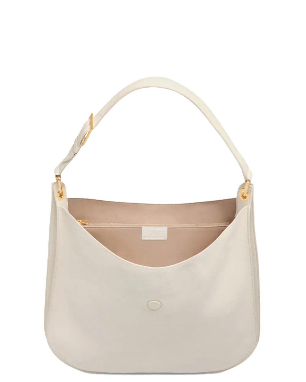 Large Tara Hobo Grain Leather Crossbody in Cream
