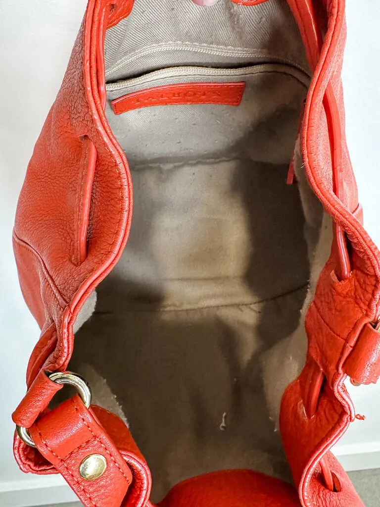 Leather Bucket Bag with Tassles