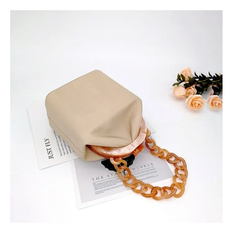 New Fashion Bucket Box Messenger With Acrylic Chains