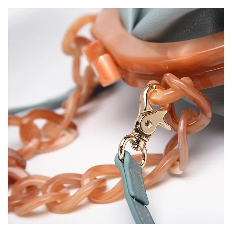New Fashion Bucket Box Messenger With Acrylic Chains