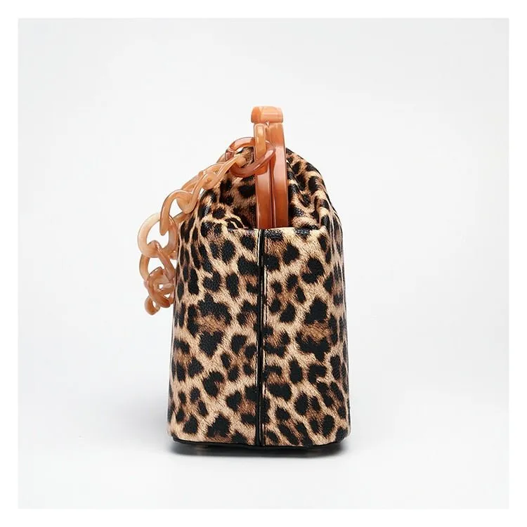 New Fashion Bucket Box Messenger With Acrylic Chains