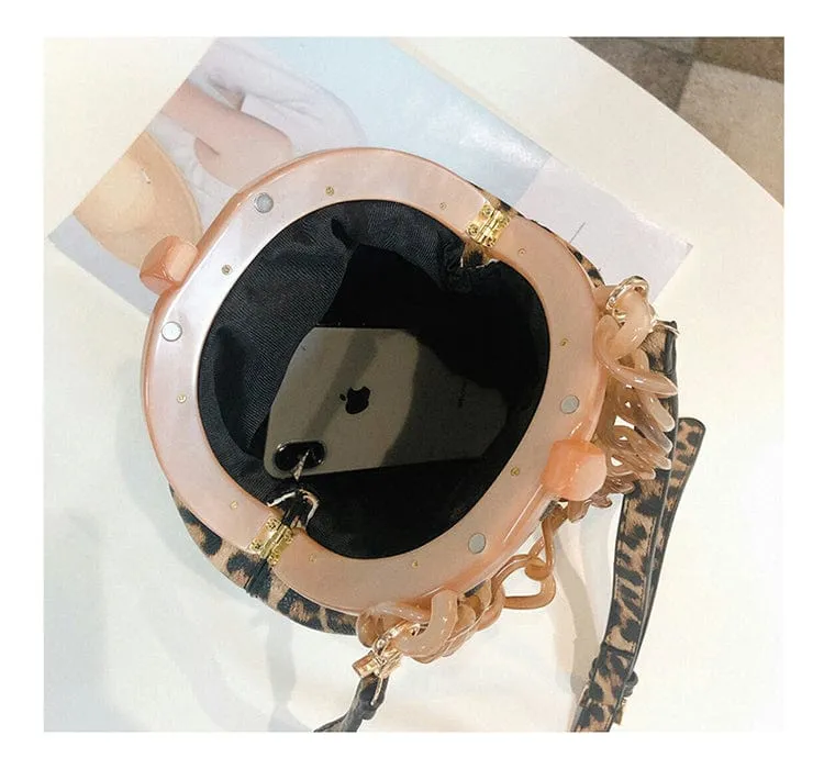 New Fashion Bucket Box Messenger With Acrylic Chains