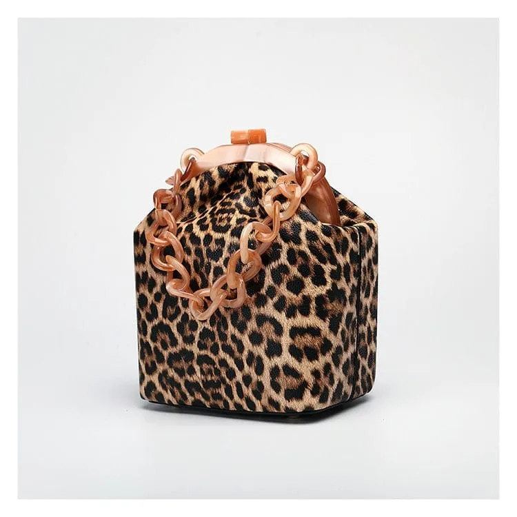 New Fashion Bucket Box Messenger With Acrylic Chains