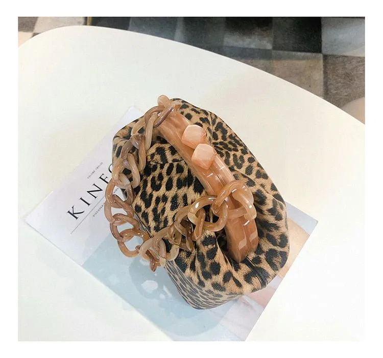 New Fashion Bucket Box Messenger With Acrylic Chains