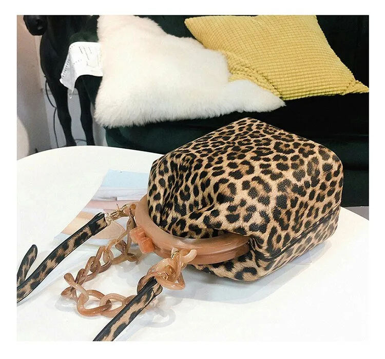 New Fashion Bucket Box Messenger With Acrylic Chains