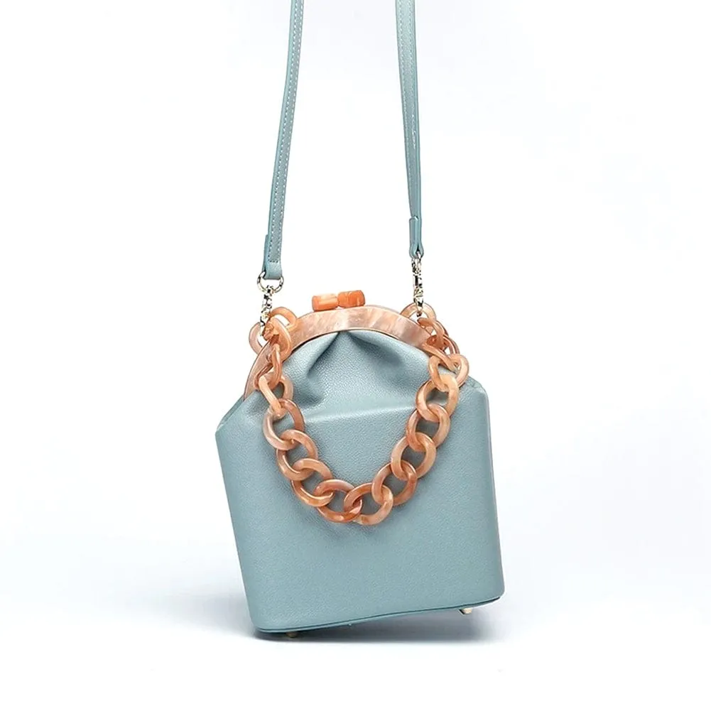 New Fashion Bucket Box Messenger With Acrylic Chains