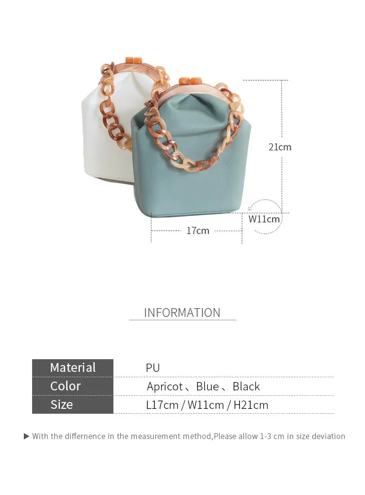New Fashion Bucket Box Messenger With Acrylic Chains