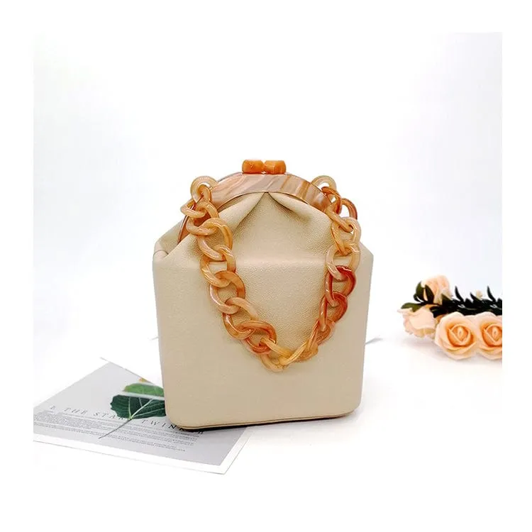 New Fashion Bucket Box Messenger With Acrylic Chains