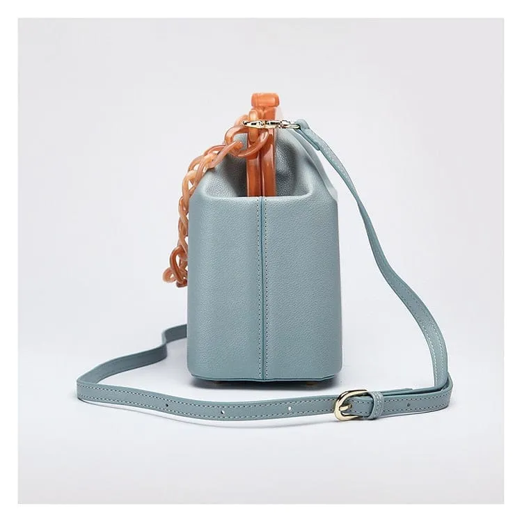 New Fashion Bucket Box Messenger With Acrylic Chains