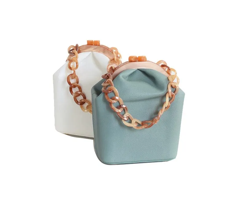 New Fashion Bucket Box Messenger With Acrylic Chains