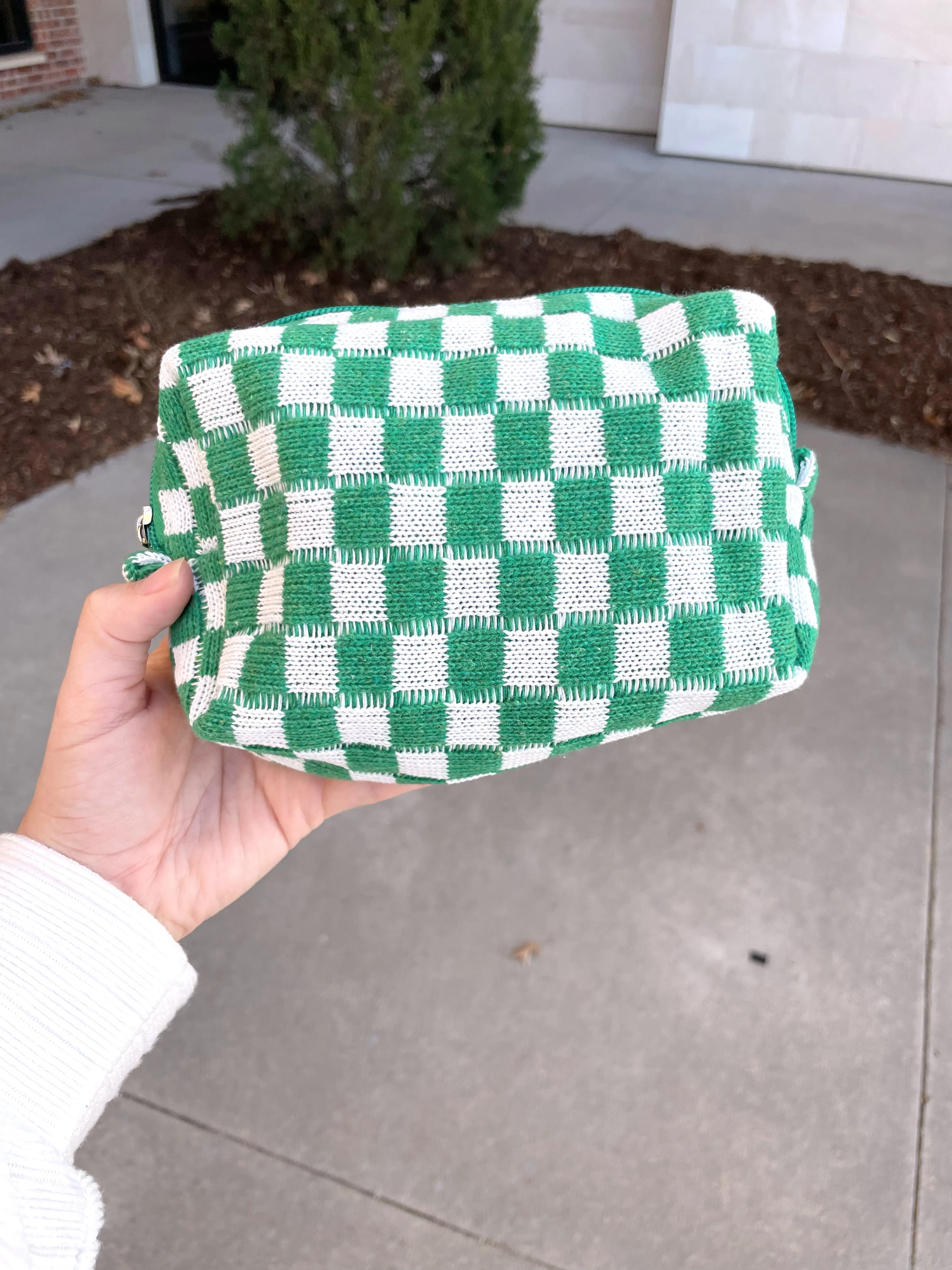 Pack it All Makeup Bag in Green Check