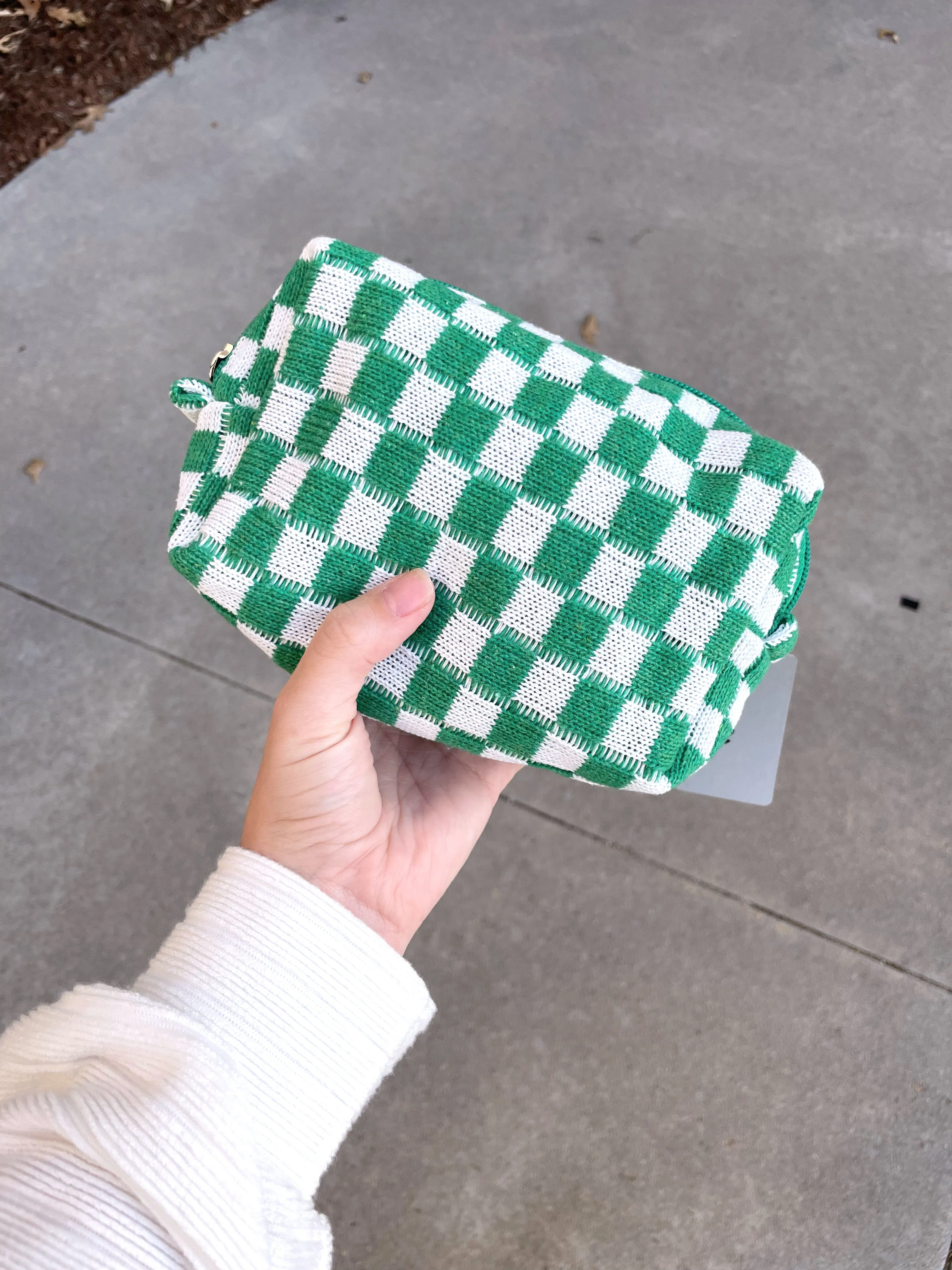 Pack it All Makeup Bag in Green Check