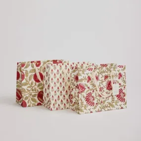 Paper Mirchi Hand Block Printed Gift Bag Festive Floral Medium