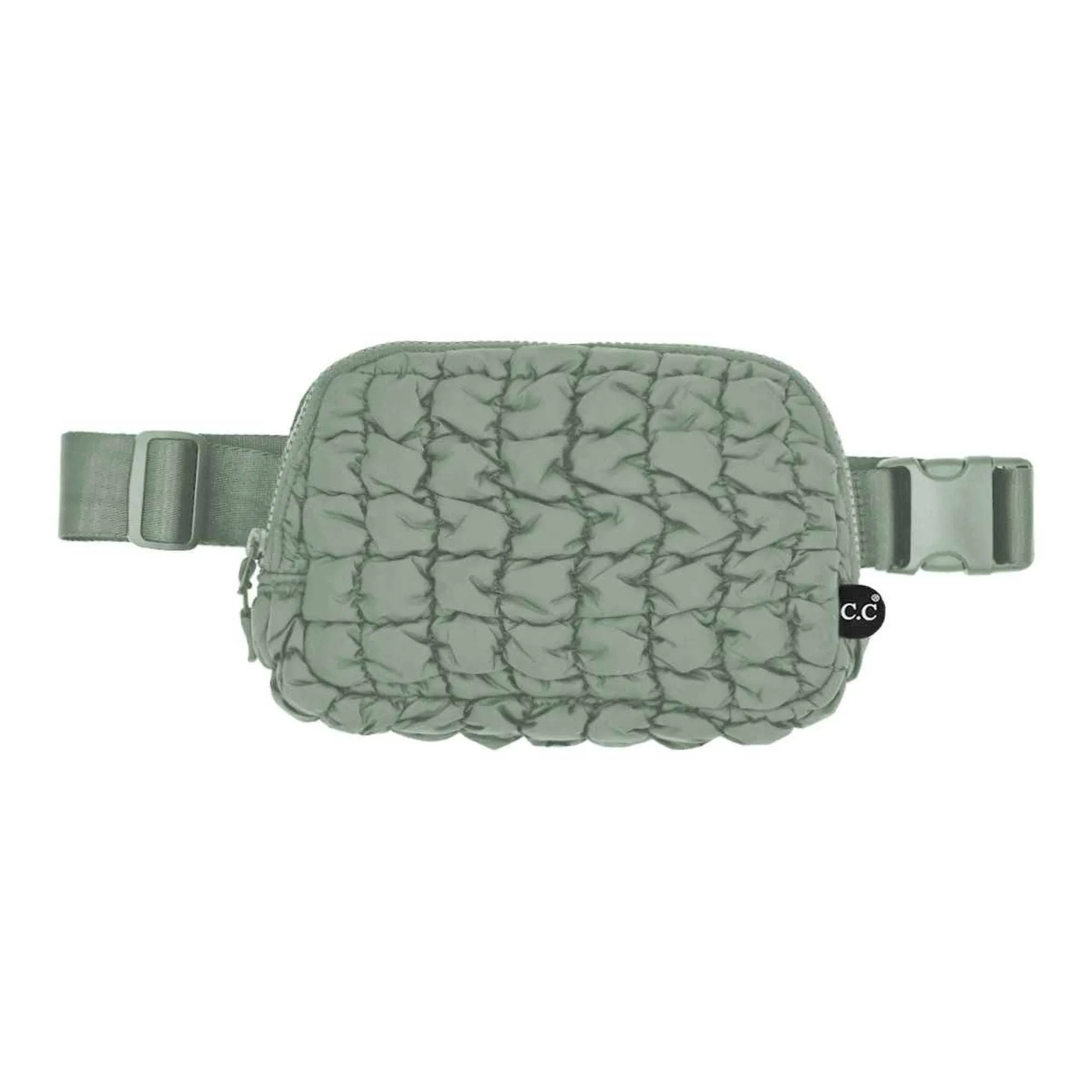 Puffer Quilted Fanny Pack in Sage