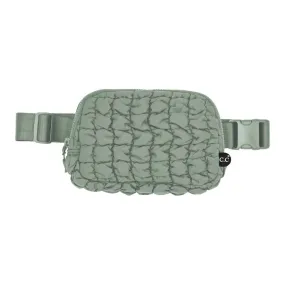 Puffer Quilted Fanny Pack in Sage