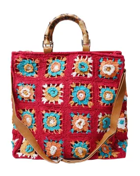 Red Tricot Beach Bag