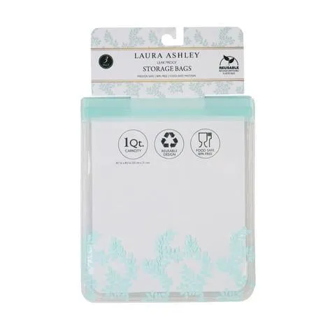 Set of 3 Mint Quart Reusable EVA Storage Bags