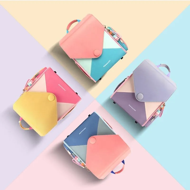 Square Waterproof School Girls Backpack: Breathable Back Children Kids Bookbag