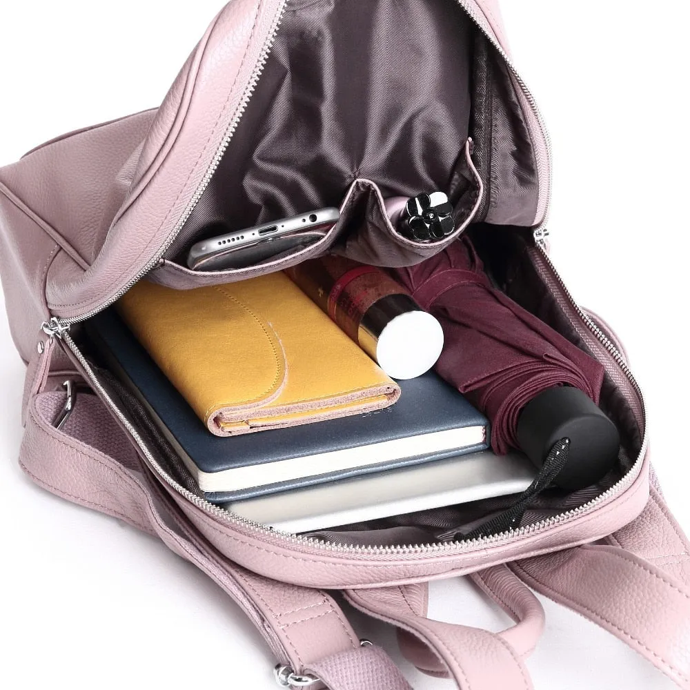 Stylish Genuine Leather Women's Backpack by ZENCY