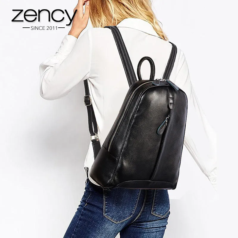 Stylish Genuine Leather Women's Backpack by ZENCY