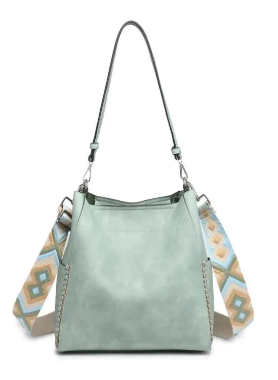 Teal Bucket Bag W/ Strap