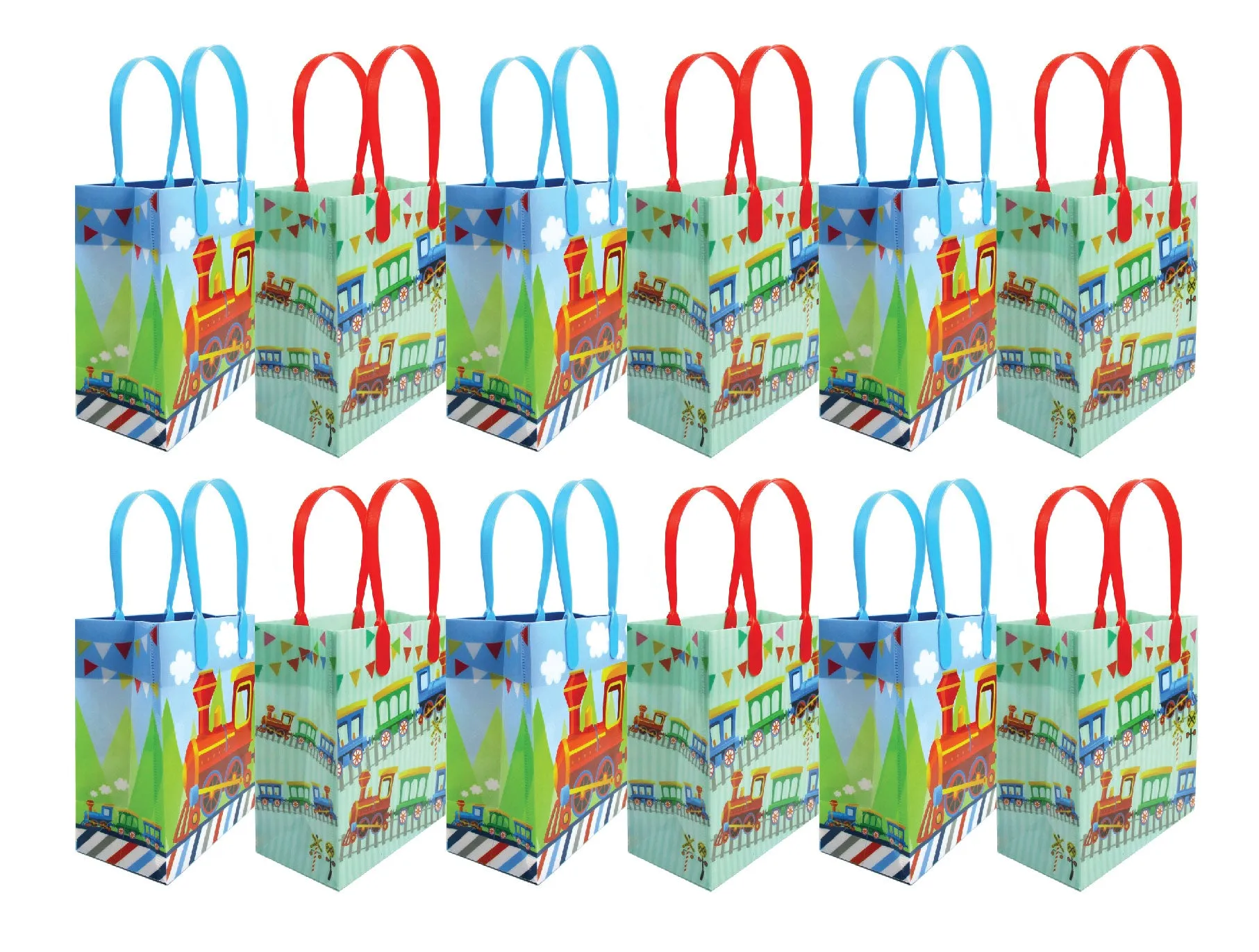 Train Party Favor Bags Treat Bags - 12 Bags