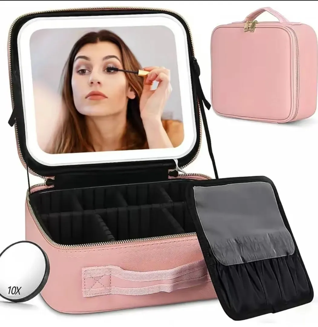 Travel Makeup Bags with Led Mirror