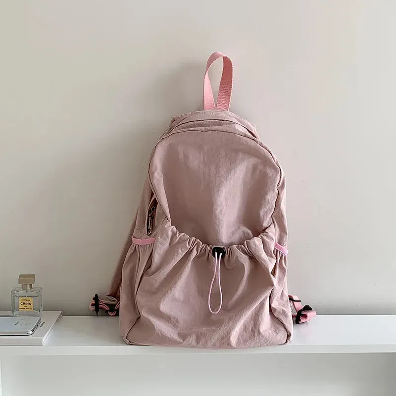 Uakiss Fashion Simple Nylon Trendy Backpacks Japanese Ins Casual All Match Travel Schoolbags Y2k Aesthetic Backpacks for Women Students
