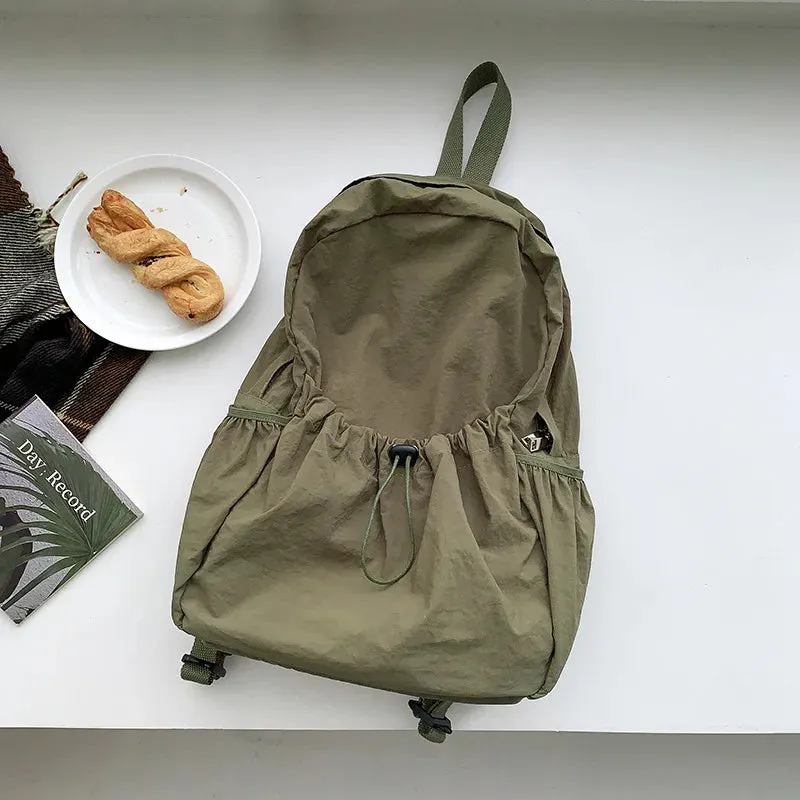 Uakiss Fashion Simple Nylon Trendy Backpacks Japanese Ins Casual All Match Travel Schoolbags Y2k Aesthetic Backpacks for Women Students