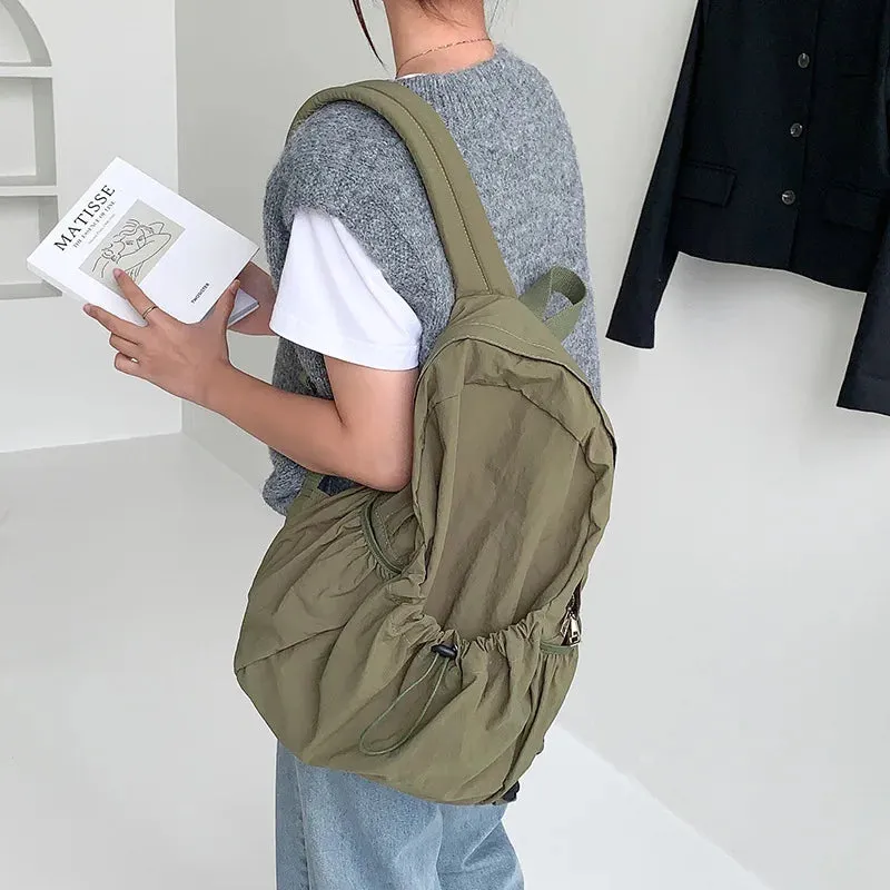 Uakiss Fashion Simple Nylon Trendy Backpacks Japanese Ins Casual All Match Travel Schoolbags Y2k Aesthetic Backpacks for Women Students