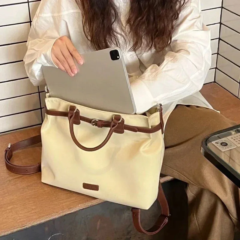 UAKISS  -  High-capacity Soft Leather Casual Backpacks Streetwear Fashion Simple Shoulder Crossbody Bags Sweet Y2k Women Stduents Schoolbag