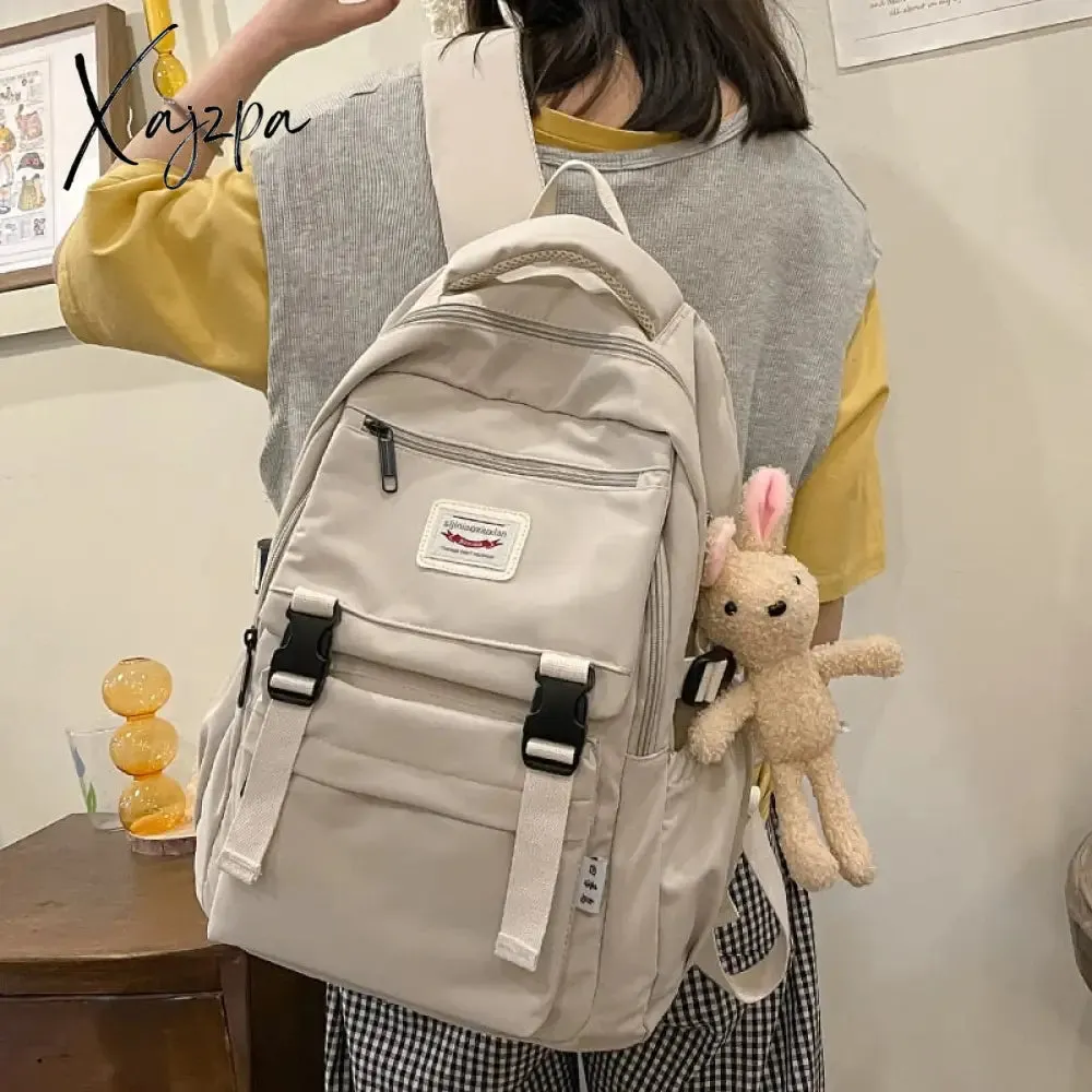 Xajzpa - New Waterproof Nylon Women Backpack Korean Japanese Fashion Female Students Schoolbag Multilayer Simple Sense Travel bag