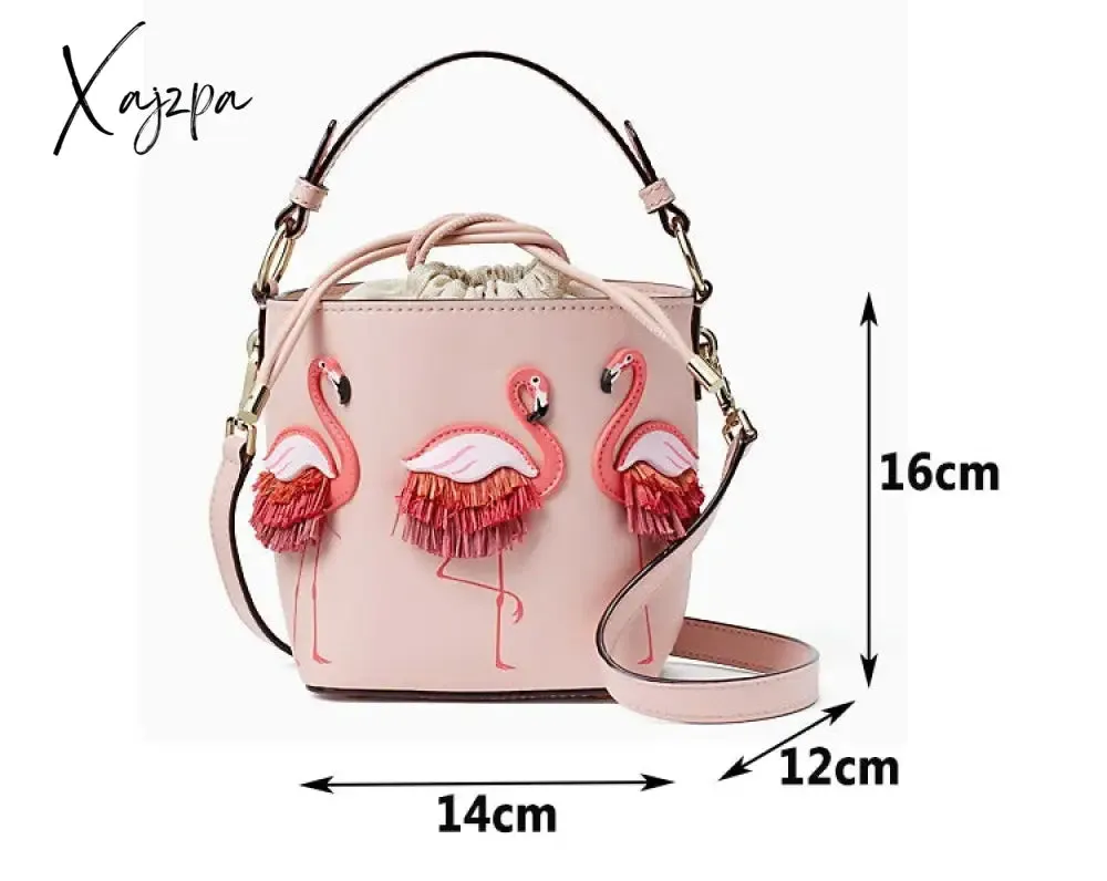 Xajzpa - quality Fashion Designer Fashion Flamingo Bucket bag Women PU Leaather Handbags Female Ladies Shoulder Bags sac a main femme Crossbody Bag
